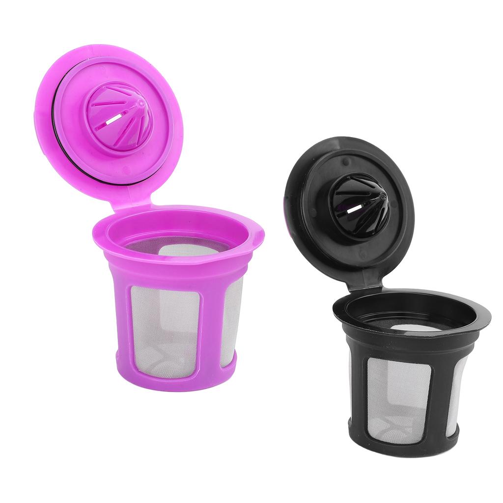 2pcs Reusable Coffee Pods Coffee Filters Refillable Coffee Pod Capsules with Brush Spoon