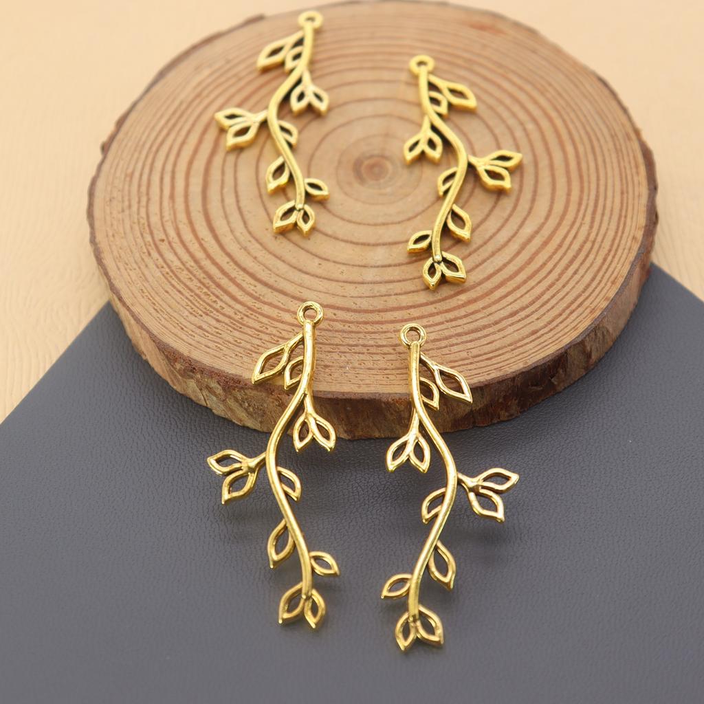 30 Stück Legierung florale Astverbinder für DIY Schmuckherstellung - komplexer Blattdesign Charm, langlebige Bastelartikel, handgefertigte Ac
