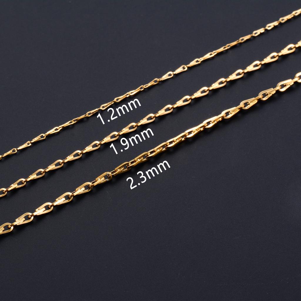 1.2/1.9/2.3mm Edelstahl Halskette Glied Halskette für Männer Frauen Hiphop Punk Junge Goldfarbe Choker Metall Modeschmuck