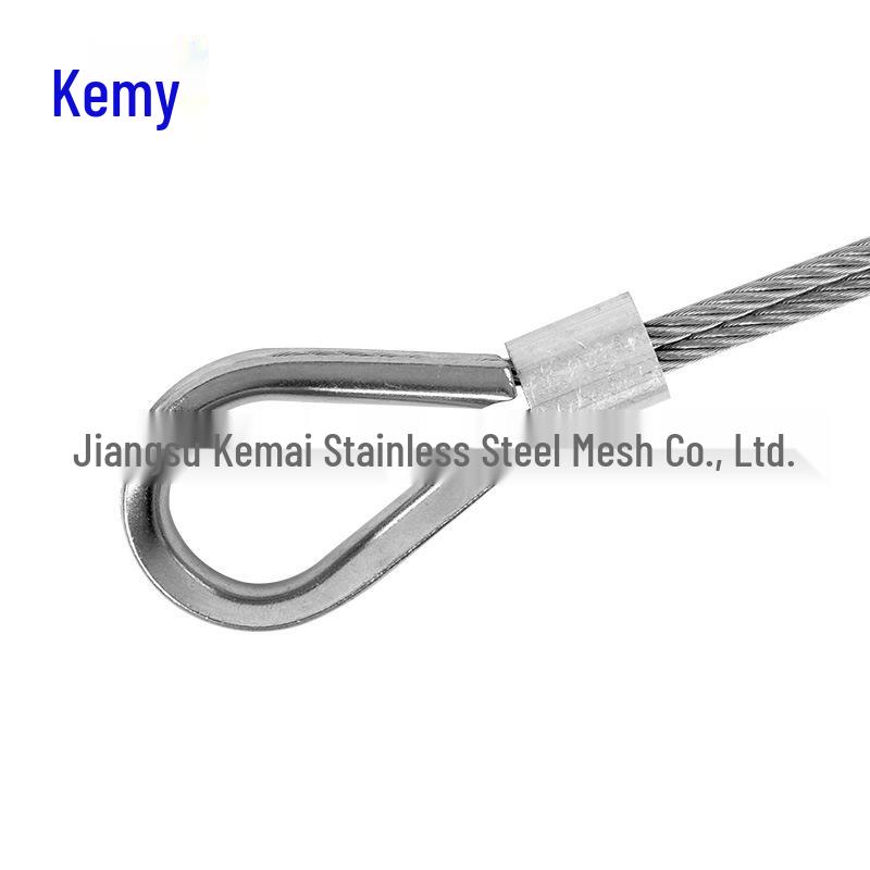 304 Stainless Steel Thimble Wire Rope Protector with Nylon Line