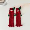 Christmas Holiday Leg Covers 3D Santa Hat Doll Magnetic Hand Holding Leg Warmers Socks with Big Curious Eyes for Women