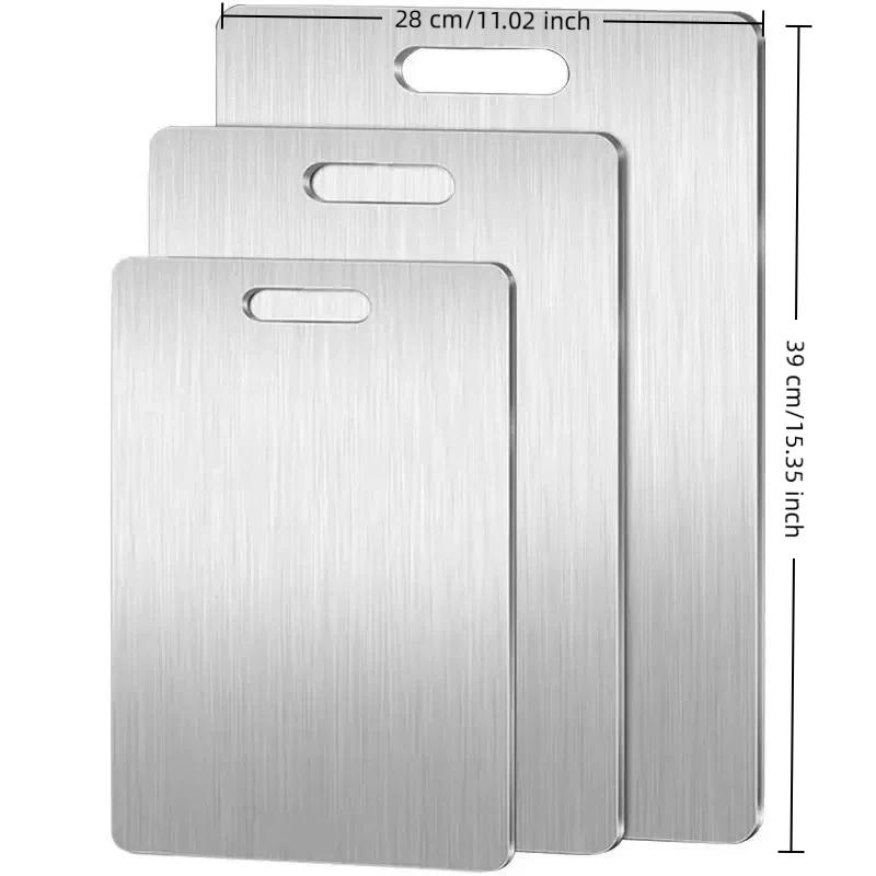 Edelstahlplatte und Schneidebrett Küche Haushalt verdickt doppelseitig Schneidebrett Block Knetbrett