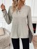 European & American Women's Spring/Autumn Button-Down Collar T-Shirt
