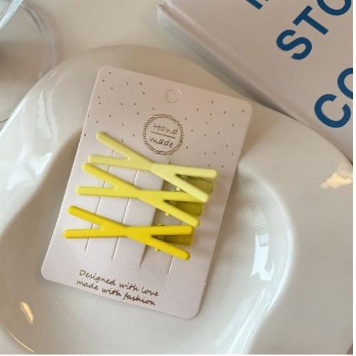 Gradient Color Cross Seamless Bangs Side Clip Sweet Girls Sweet Hairpin Broken Hair Clip Edge Clip Candy Color Headwear