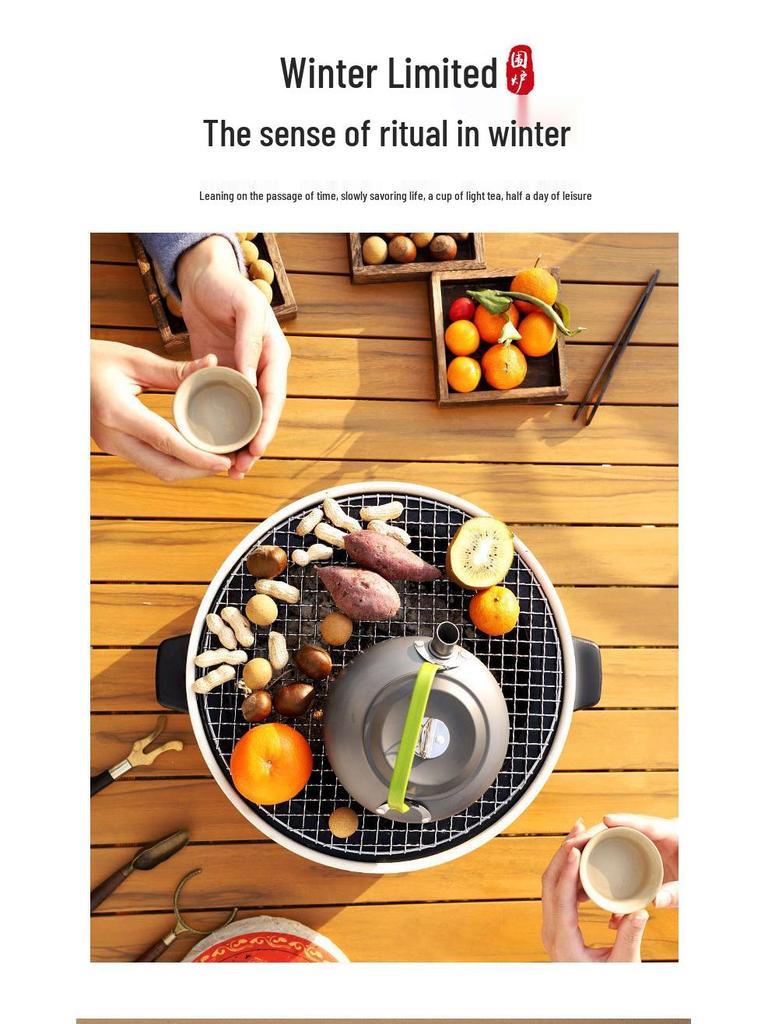 Portable Multifunctional Stainless Steel Charcoal Grill - Outdoor/Indoor Campfire, Barbecue, Water Boiler, Tea Stove