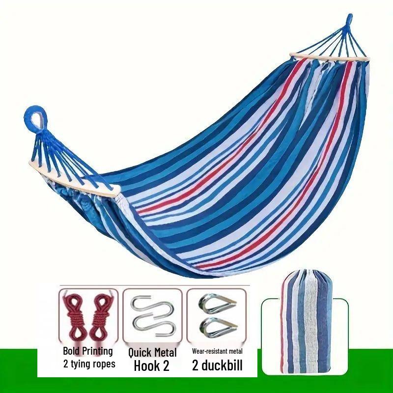 Double Outdoor/Indoor Hammock Bed: Adult Swing, Hanging Rope Chair & Rocking Net for Sleeping