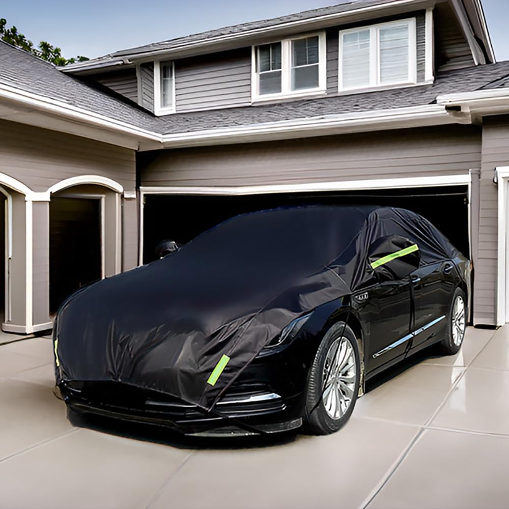 Half Car Body UV 420D Oxford Black Cover, Cover, Waterproof, Dustproof, Protection, Fabric, (Sedan)