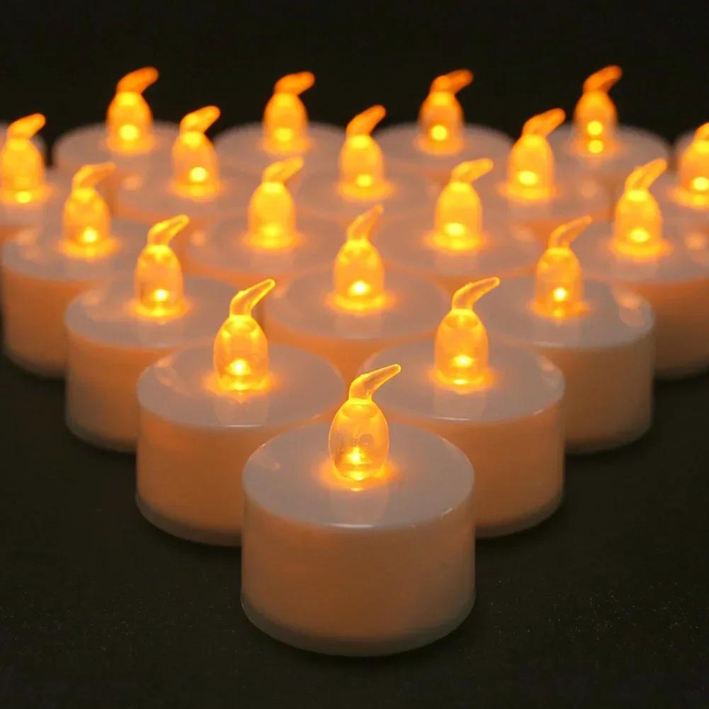 Flameless Flickering LED Tea Light Candles Battery Operated Warm Yellow/White Electronic Tealight For Aniversary Wedding Decor