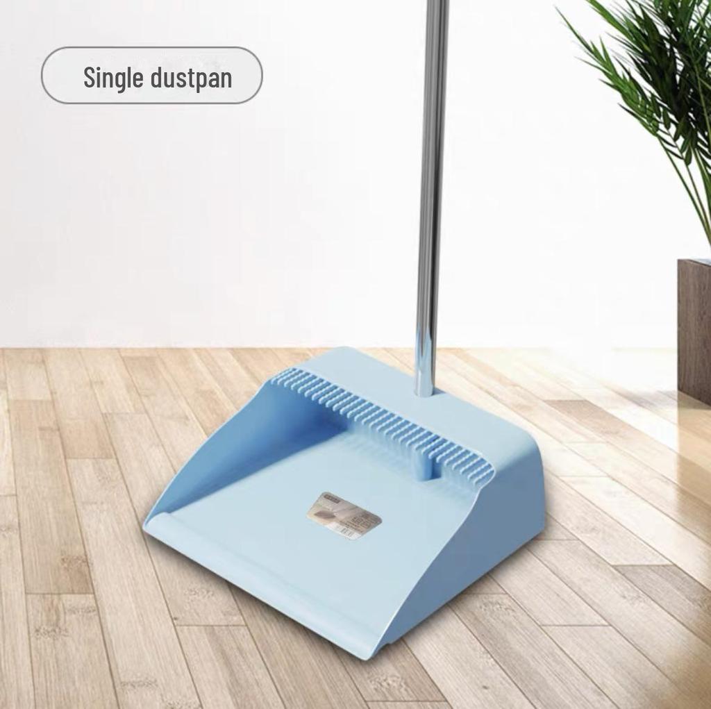Soft Bristle Broom & Dustpan Set with Non-Stick Hair Feature and Scraper