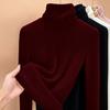 Cashmere silk pile collar bottoming shirt for women's autumn and winter new women's clothing with German velvet heating and warm top for women