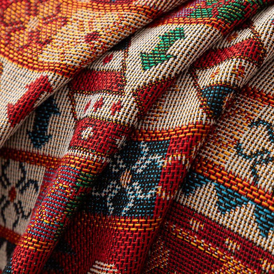 1PC Bohemian Style Sofa Cover, Vintage Sofa Blanket, Pet Scratch Proof for Bedroom Office Living Room Home Decor for New Year