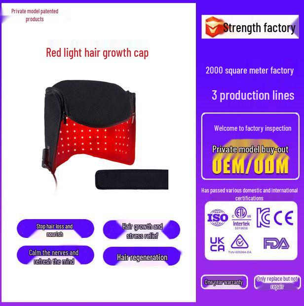 Red Light Hair Growth Device with Near-Infrared Therapy for Hair Care and Oil Control