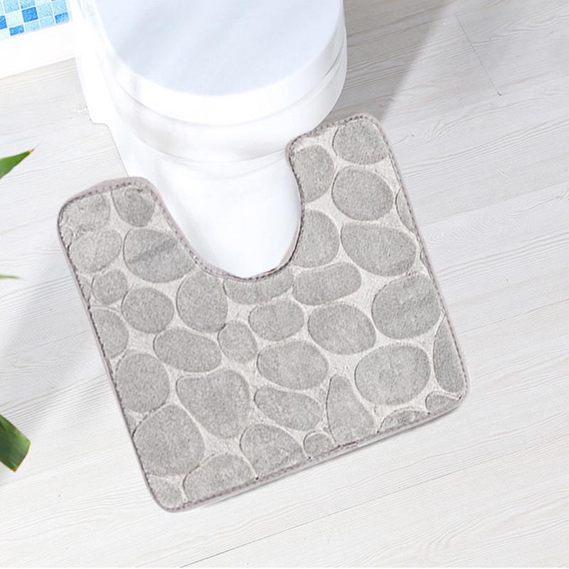 Toilet Door Mat Carpet Mat Toilet Floor Mat U-shaped Floor Mat Water Resist Mat Toilet Bathroom Moisture-wicking Non-slip Mat
