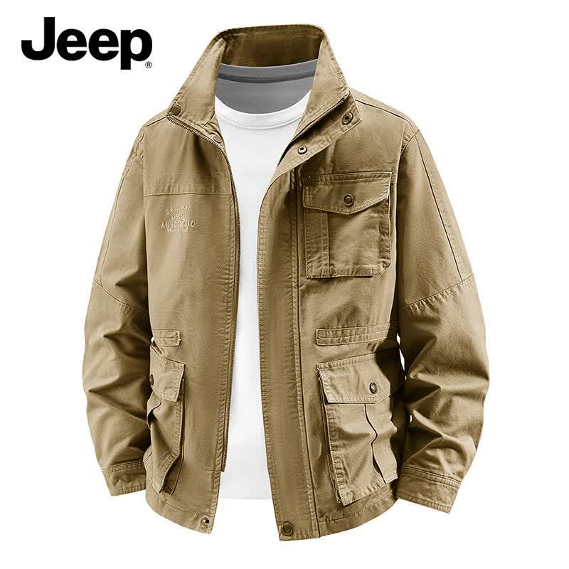 Jeep Men s Cotton Washed Casual Jacket 2XL хаки
