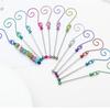 Pack Of 5 Beadable Metal Christmas Hangers for Crafting and Tree Decoration Colorful Hanging Hook Craft Accessories