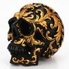 Elegante goldene Totenkopf-Figur Menschlicher Skelettkopf Perfekt für Halloween-Dekoration