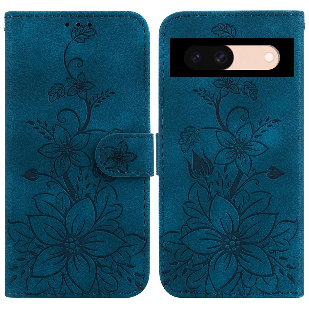 For Google Pixel 8a Case Flower Imprint Leather Foldable Stand Phone Wallet Cover