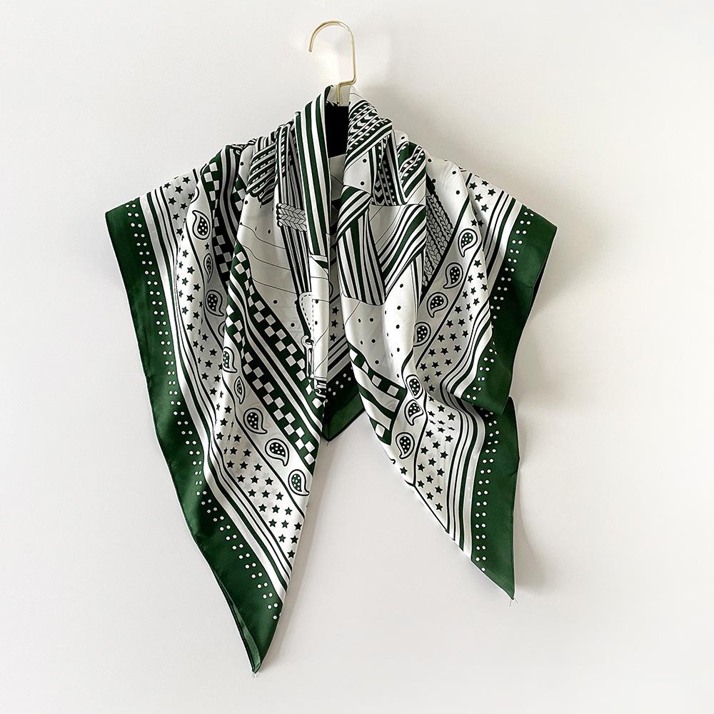 New Printed Silk Scarf Square Scarf for Spring and Summer  Big Square Scarf  Women's Fashionable and Simple Scarf Accessories