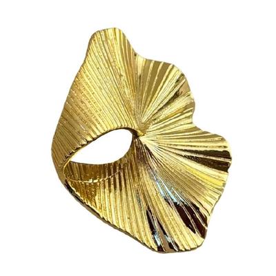 Anelli a Nocche Articolati Geometrici in Lega Dorata Robusta per Donne e Uomini alla Moda con Design di Foglie Hip Hop Punk