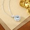 High Sense Fashion Light Luxury S925 Sterling Silver Necklace Women's Ice Flower Natural Topaz Pendant 2026
