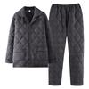 Anti-Static Pajamas Men'S Winter Pure Cotton Padded Three-Layer Thickened And Velvet Warm Autumn And Winter Loungewear Large Size Set
