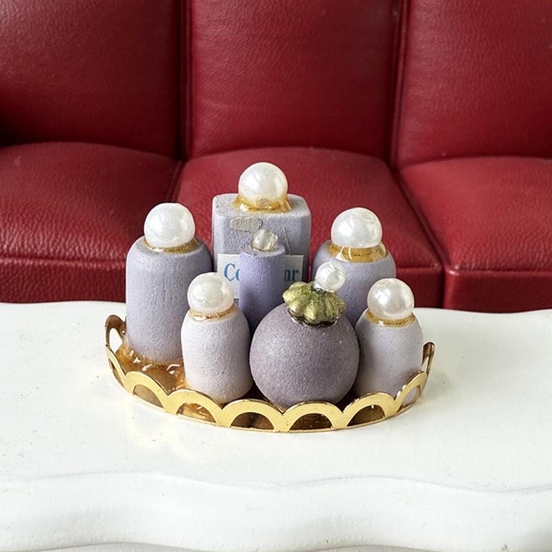 

1/12 Кукольный домик Симуляция Мини Модель подноса для духов Украшение для спальни и ванной кукольного домика Аксессуары для кукольного домика Игрушка для ролевых игр as the picture