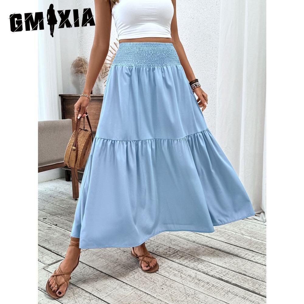 

GMXIA Женская Модная Повседневная Летняя Весенняя Юбка XL небесно-голубой