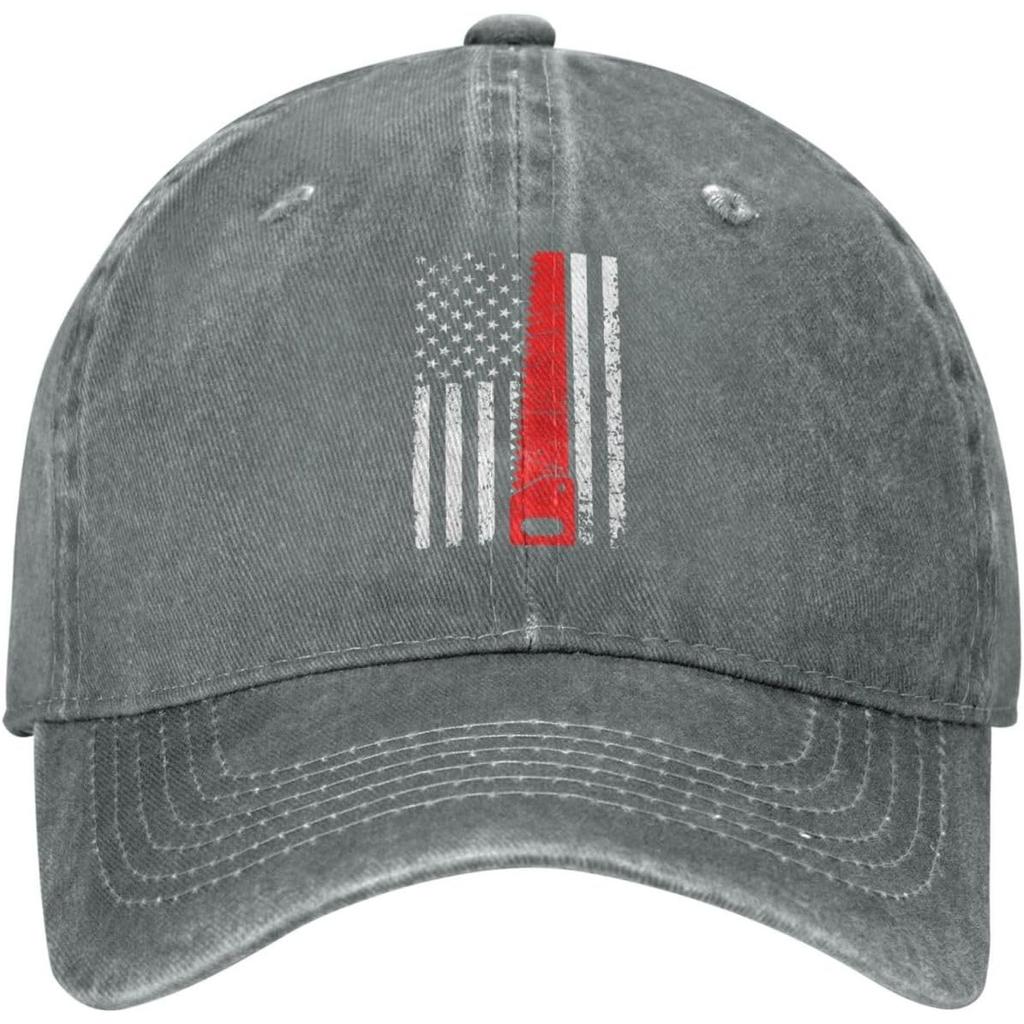Thin Red Line American Flag Distressed Baseball Cap Vintage Washed Cotton Adjustable Dad Hat