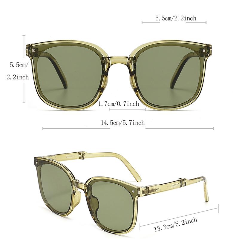 Folding sunglasses with case Sunglasses for Women Fashion Air cushion Eyewears UV 400  Eyewears