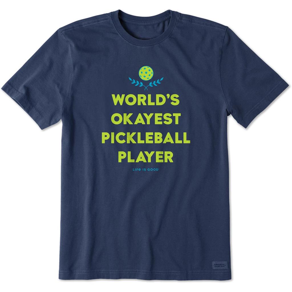 Men's World's Okayest Pickleball Player Crusher-LITE Tee, Darkest Blue