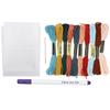 Cross Stitch Set 10 Color Embroidery Thread Water Soluble Cloth Needle Kit for Beginner
