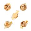 18K Gold-Plated Copper Flower Buckle Pearl Bracelet Clasp for DIY Jewelry Making