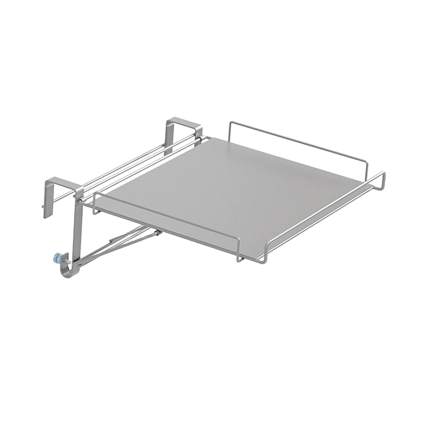 Foldable Kitchen Cabinet Door Organizer Space Saving Stainless Steel Shelf for Pantry and Cupboards Black