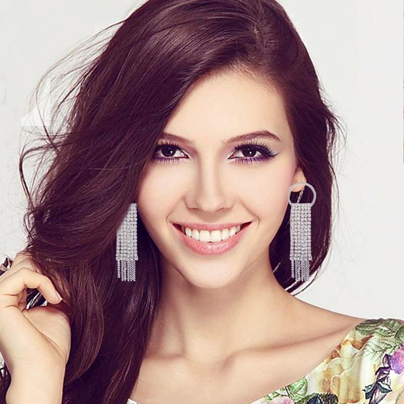 

Темпераментные серьги с кисточками из бриллиантов, женские модные длинные серьги, корейские онлайн-серьги знаменитостей, увеличенные женские серьги