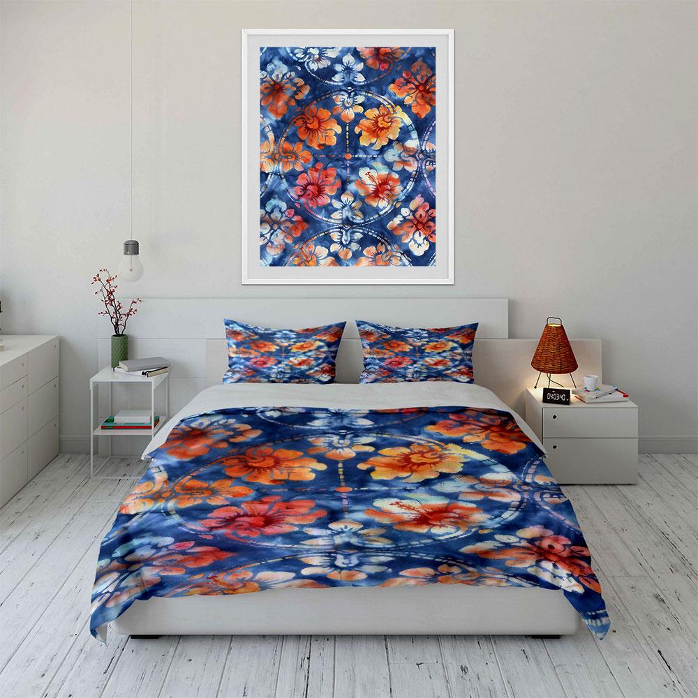 Colorful Floral Hibiscus Pattern. Bedding Sets Duvet Cover Sets Duvet Covers Pillowcases(1 * Duvet Cover 2 * Pillowcases Without Duvet Insert)