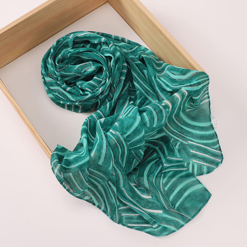 New Printed Hijabs Shawl Bubble Chiffon Hijabs Woman Design Flower Shawls Muslim Scarves Headscarf Wraps Turbans Long Scarves