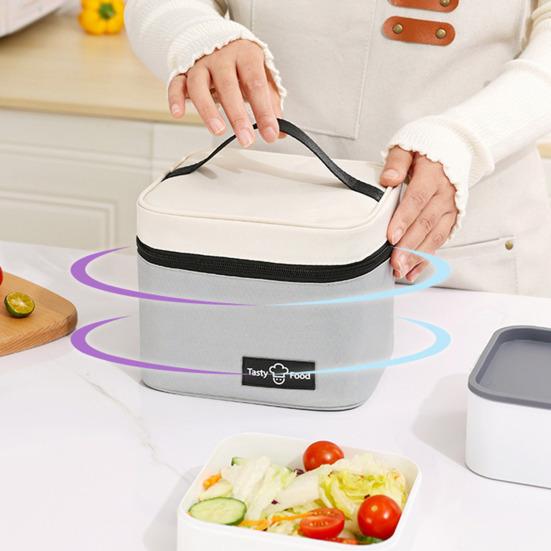 Isolert veske med stor kapasitet Bærbart håndtak Glidelås Vanntett aluminiumsfolie Utendørs piknik Bento Lunsj Frukt Dagligvare Mat Termisk kjøleveske