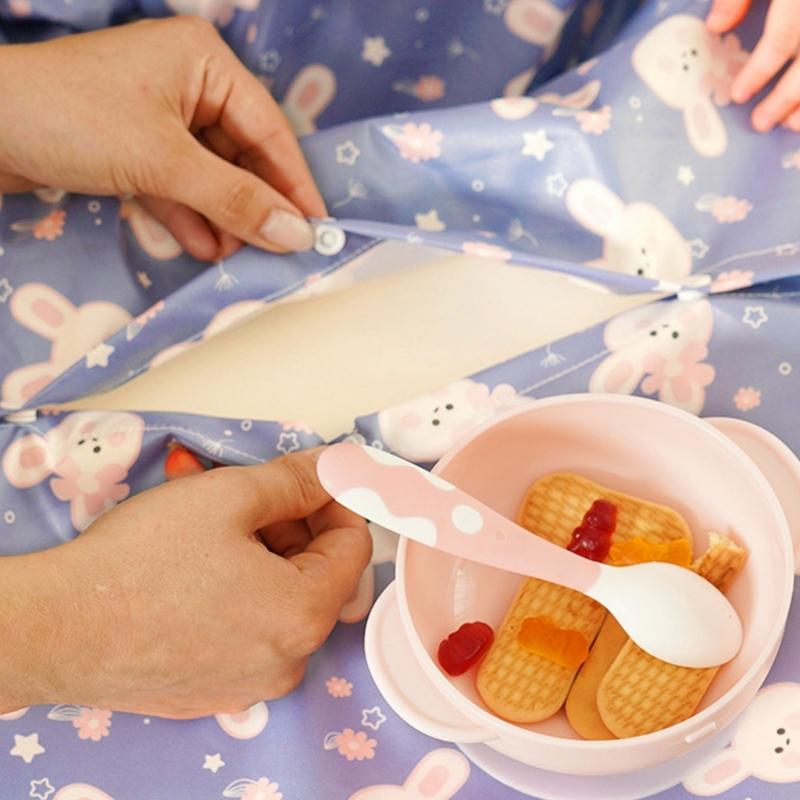 Baby Feeding Bib with Integrated Table Cover Water Resistant and Stain Resistant for Most High Chairs Comfortable Wear