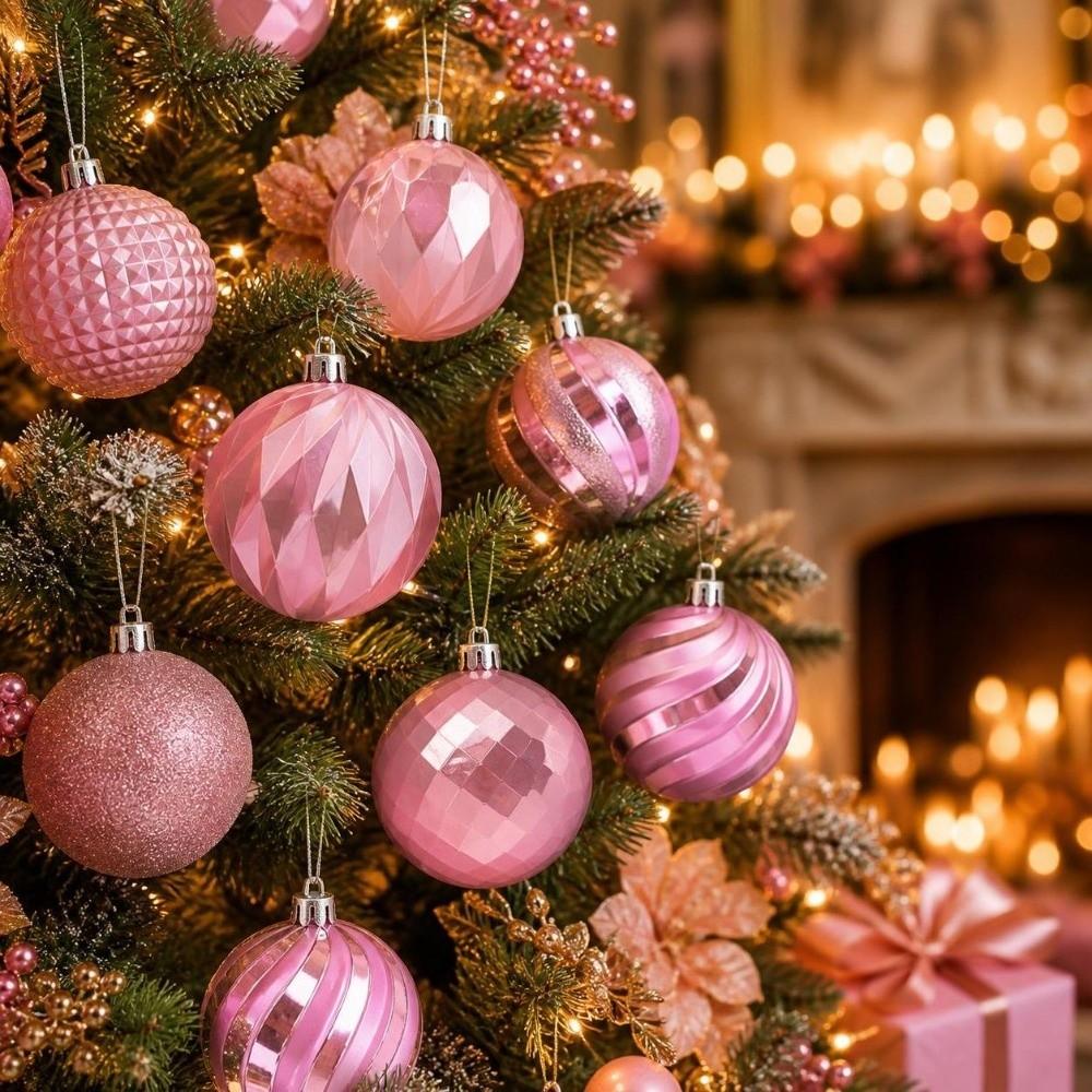 12Pcs/Set Creative Christmas Tree Balls Shiny Xmas Baubles Durable Christmas Ball  Showcase