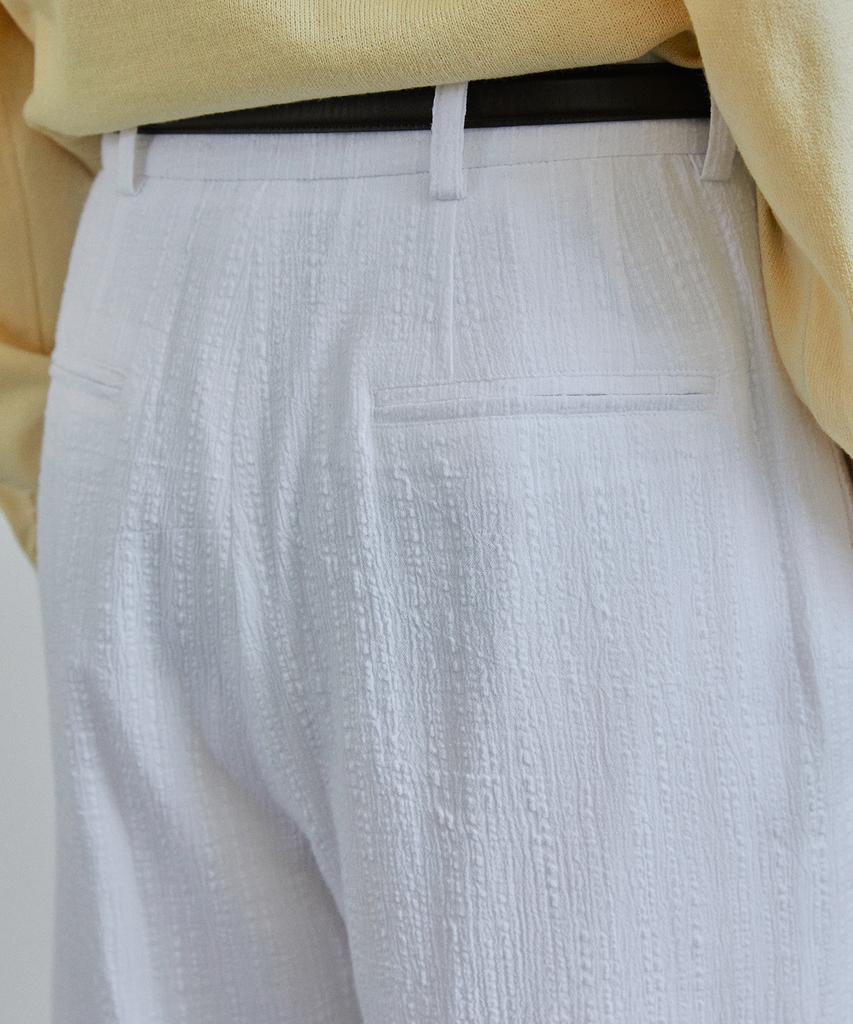 IHR Seersucker Trousers / White