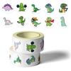 500PCS Dinosaur Round Stickers Rolls Cute Waterproof Vinyl Aesthetic Decals for Office Supplies Class Incentives Animal Themed