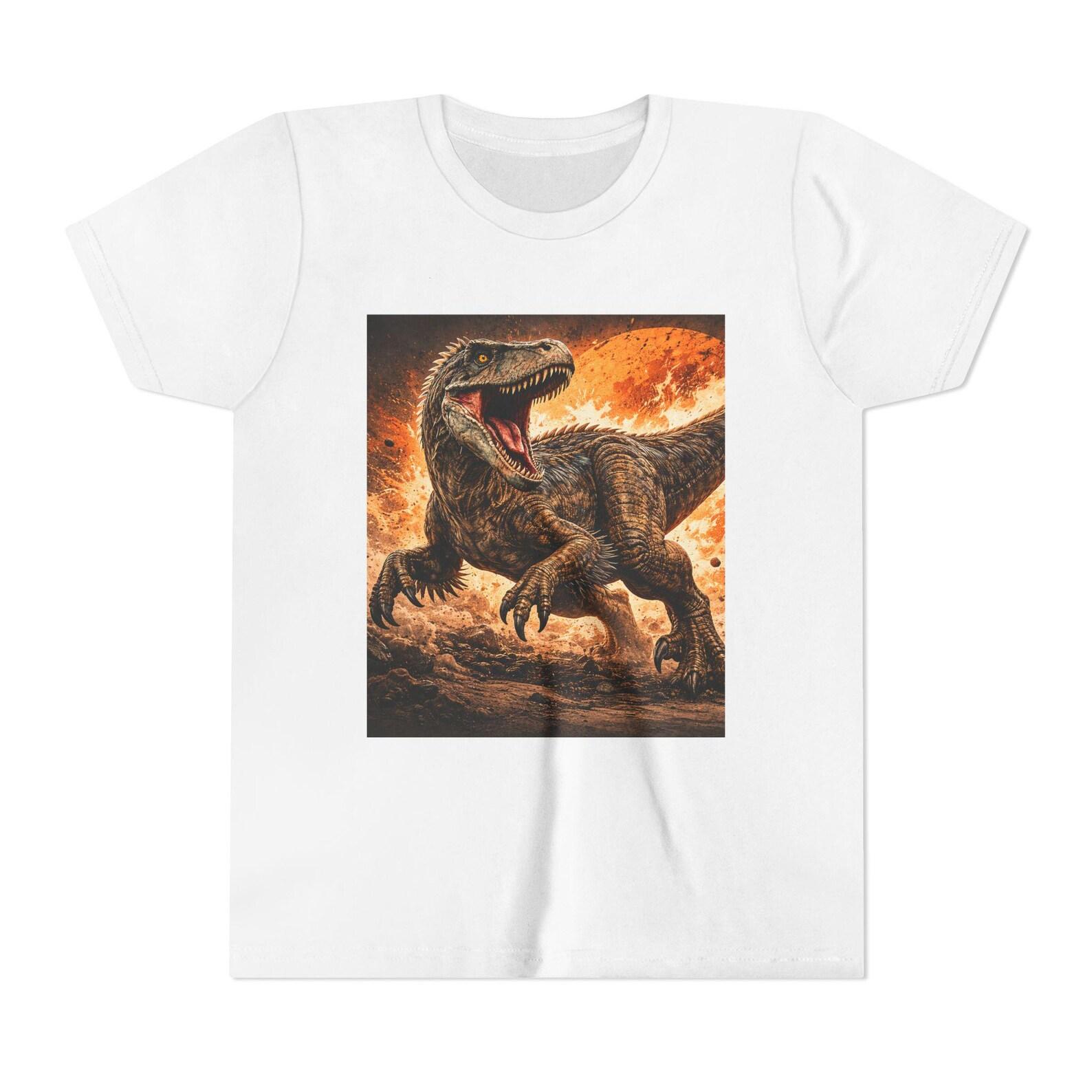 Tyrannosaurus Rex Roaring Youth Tee - T-Rex Dinosaur Illustration S
