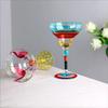 Painted Marguerite Western wine glass Crystal glass Hand-painted glass Cocktail glass Goblet Bar