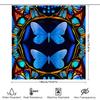 Blue Butterfly Shower Curtain 3D Printed Bathroom Decor Blue Floral Print Shower Curtain Waterproof Fabric Shower Curtains For H