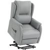 Reclining Lift Chair With Dual Motor In Faux Leather Light Gray