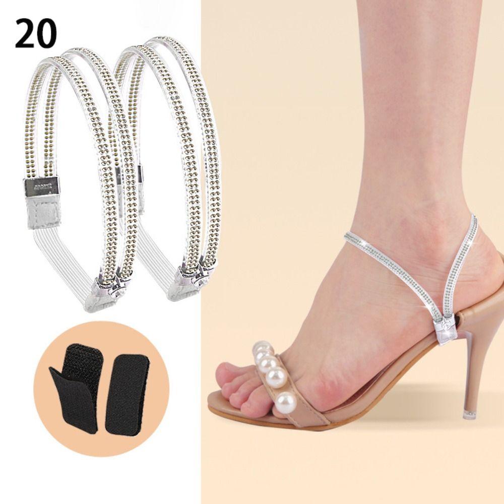 New Women Shoeslaces for High Heels Shoes Decorations Buckle Lazy Shoelaces Elastic Band Anti Falling Heel Non-Slip Belt Strap