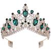 Popular exaggerated stage performance hair accessories crown Baroque multi-color crystal bridal crown with comb