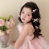2Pcs Hairpin Soft Ribbon Bowknot Decor Smooth Edges No Hair Pulling Rhinestone Bow Chain Tassels Hair Clip Kids Hair Accessories
