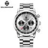 Luxury Mens Watch Fashion Leather Luminous Calendar Business Man Watch Waterproof Chronograph Gold Quartz Watches for Men