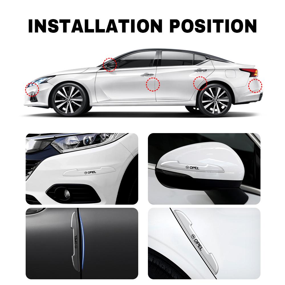 AAAYT1 4PC Car Door Rearview Mirror PVC Anti-collision Protective Stickers For Opel OPC Astra J H G K Insignia Corsa D B E Mokka Vectra